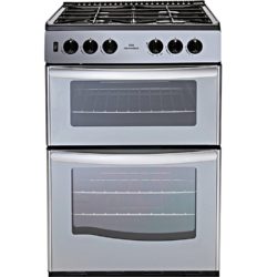 New World G55TT 55cm Twin Cavity Gas Cooker in Silver